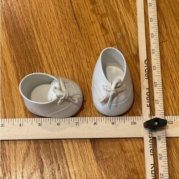 Vintage My Child Mattel Original White Oxford Doll Shoes 80s Hong Kong - Picture 4 of 4